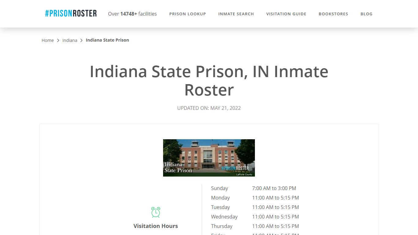 Indiana State Prison, IN Inmate Roster